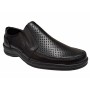 Pantofi barbati casual din piele naturala, perforati, cu elastic, calapod lat, GKR23N